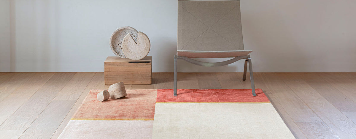 Unite 254.001.000 Hand Woven Rug by Ligne Pure, showing unite hand woven rug in the live shot.