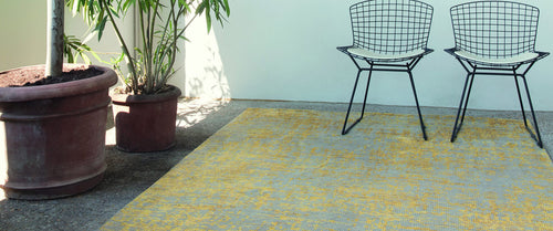 Reflect Hand Knotted Rug by Ligne Pure, showing reflect hand knotted rug in live shot.