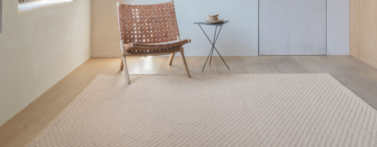 Rhythm Hand Woven Rug by Ligne Pure, showing rhythm hand woven rug in the live shot.