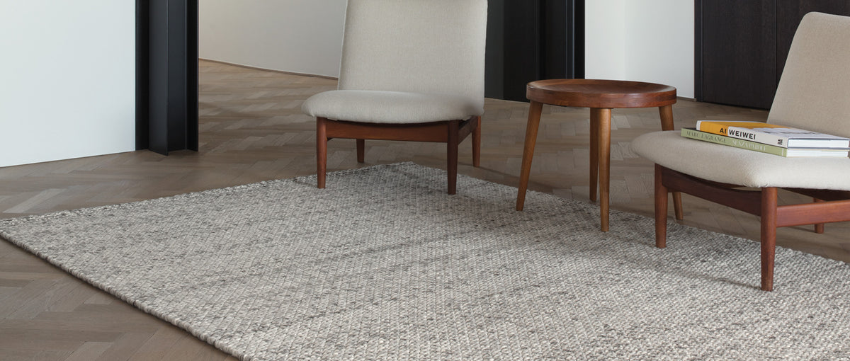 Solid 243.001.900 Hand Woven Rug by Ligne Pure, showing solid 243.001.900 hand woven rug in live shot.