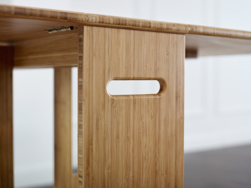 Linden Caramelized Gateleg Table by Greenington, showing closeup view of linden caramelized gateleg table in live shot.