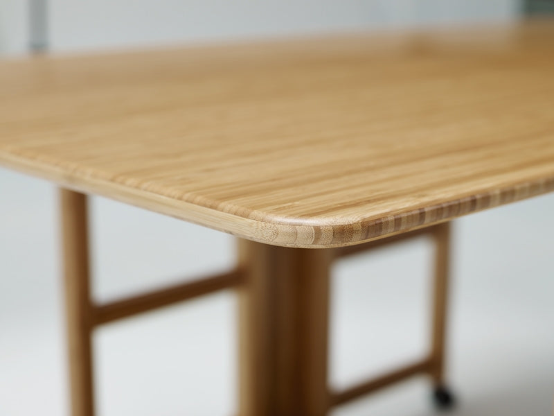 Linden Caramelized Gateleg Table by Greenington, showing closeup view of linden caramelized gateleg table in live shot.