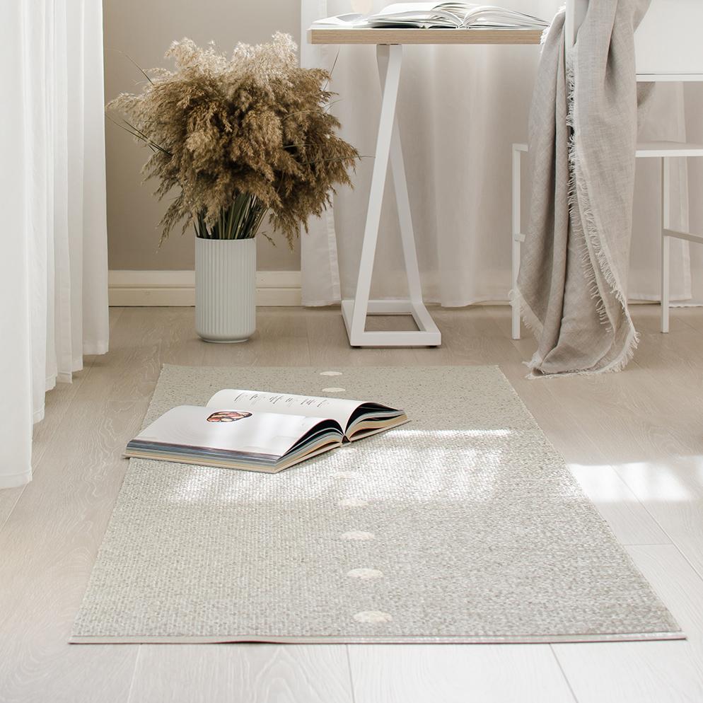 Peg Linen Runner Rug by Pappelina, showing peg linen runner rug in live shot.