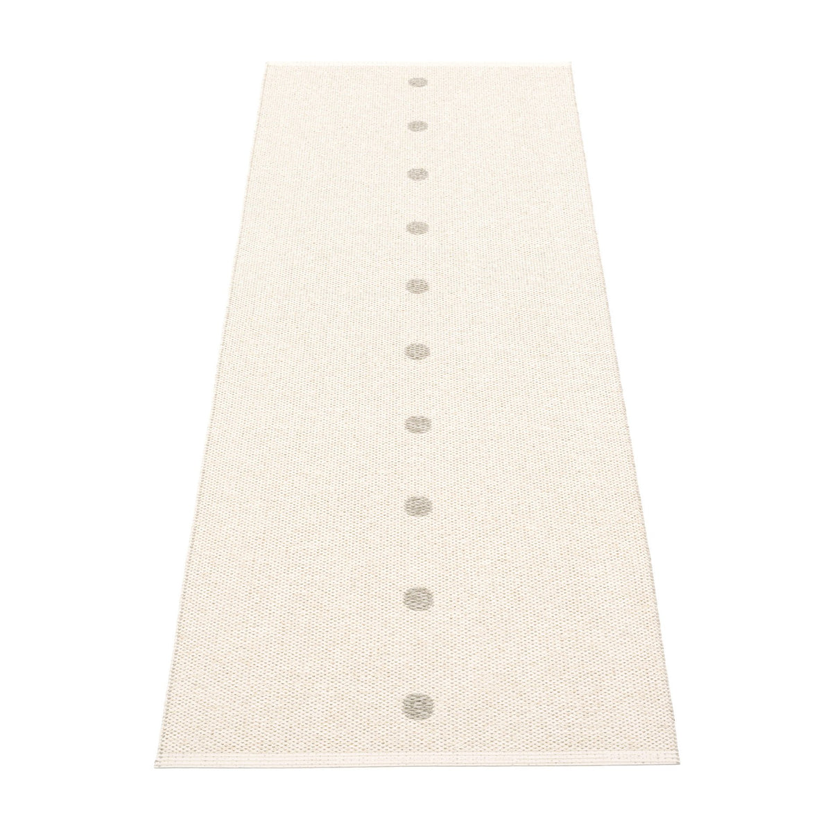 Peg Linen Runner Rug by Pappelina, showing back view of peg linen runner rug.