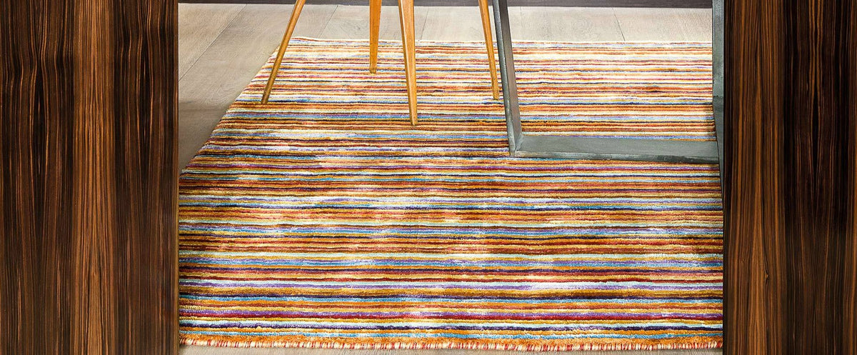 Linework 202.001.990 Hand Woven Double Backing Rug by Ligne Pure, showing linework 202.001.990 hand woven double backing rug in live shot.