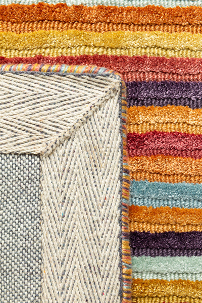 Linework 202.001.990 Hand Woven Double Backing Rug by Ligne Pure, showing detail view of linework 202.001.990 hand woven double backing rug.