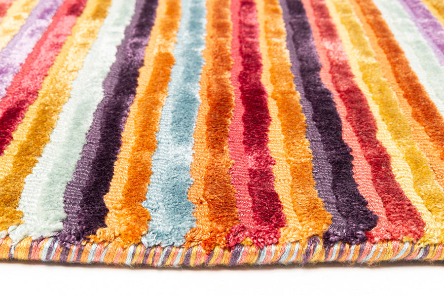 Linework 202.001.990 Hand Woven Double Backing Rug by Ligne Pure, showing detail view of linework 202.001.990 hand woven double backing rug.