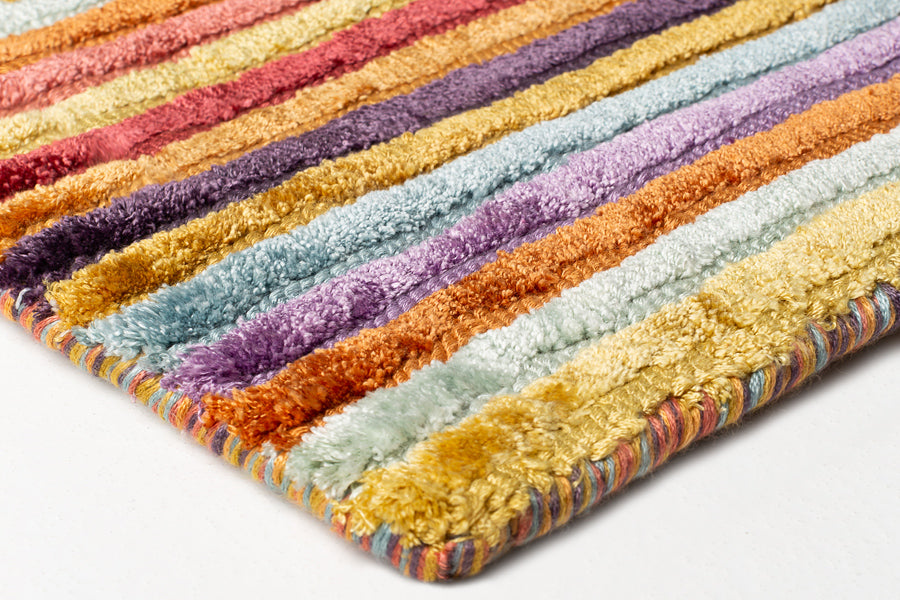 Linework 202.001.990 Hand Woven Double Backing Rug by Ligne Pure, showing detail view of linework 202.001.990 hand woven double backing rug.