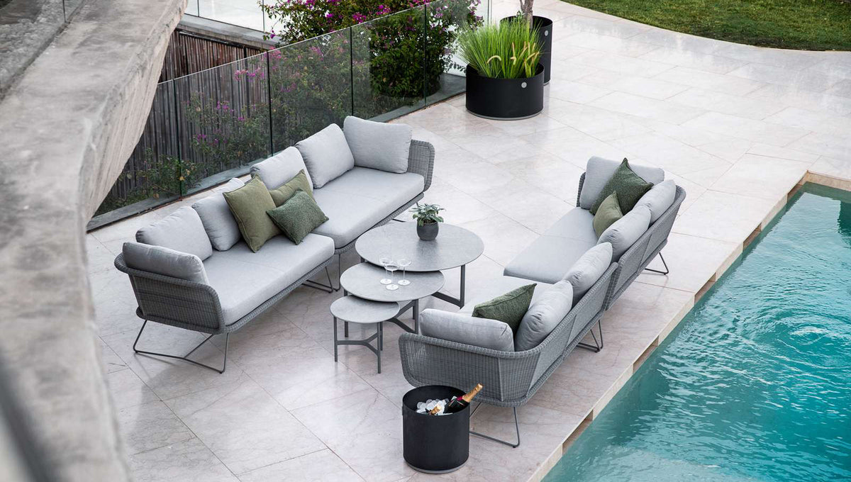 Link Scatter Cushion by Cane-Line, showing link scatter cushions in live shot.