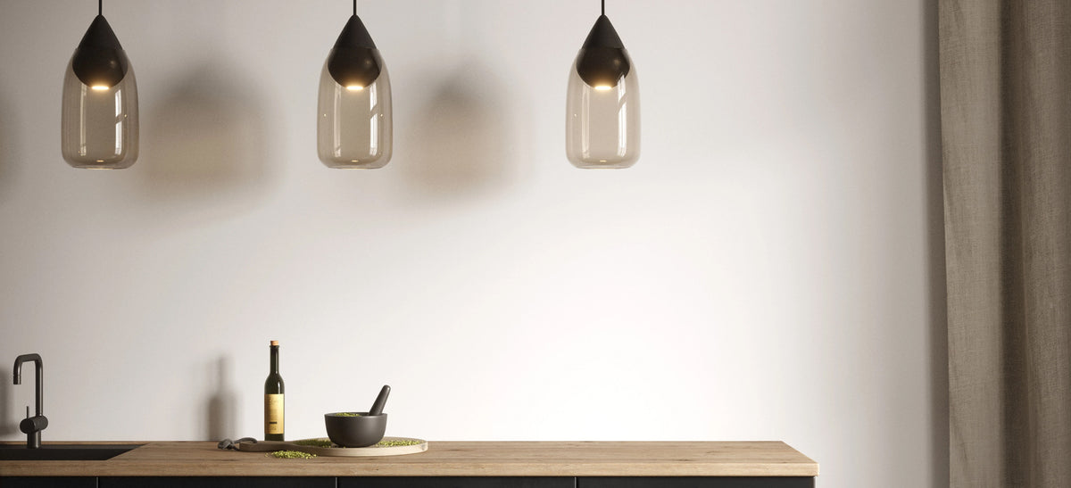 Liuku Pendant by Mater, showing liuku pendants in live shot.