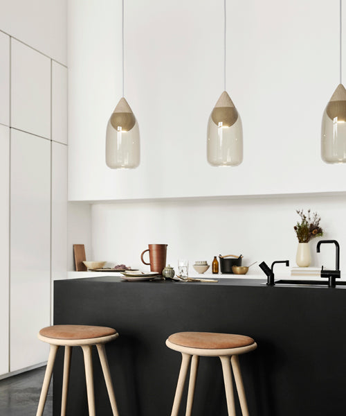 Liuku Pendant by Mater, showing liuku pendants in live shot.