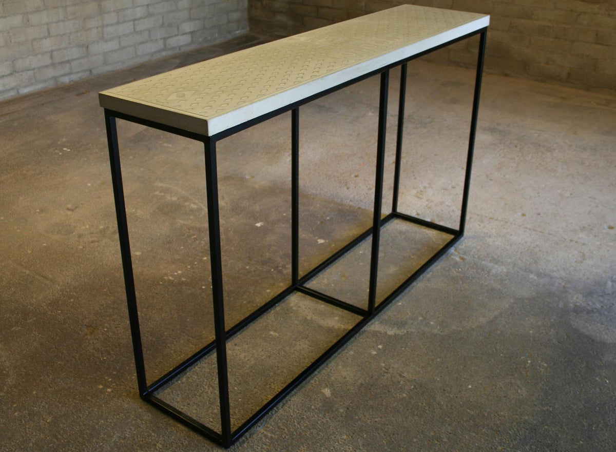 James De Wulf London Console Table by De Wulf, showing angle view of london console table in live shot.