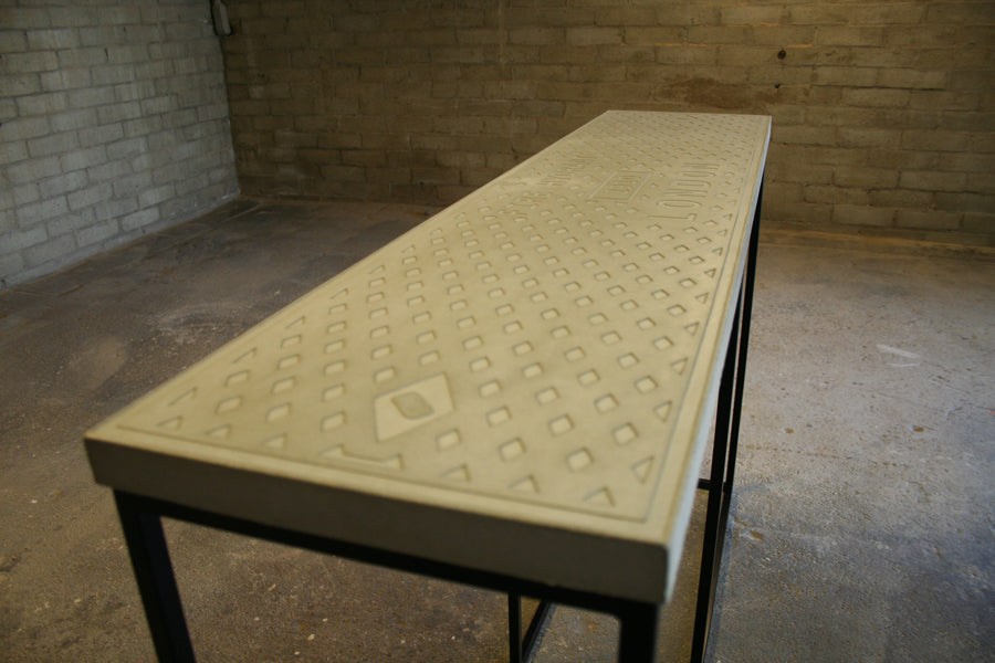 James De Wulf London Console Table by De Wulf, showing side view of london console table in live shot.