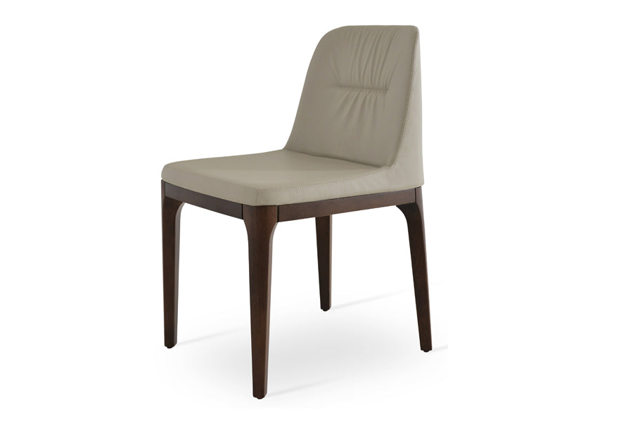 London Dining Chair by Sohoconcept, showing angle view of london dining chair in grey leatherette.