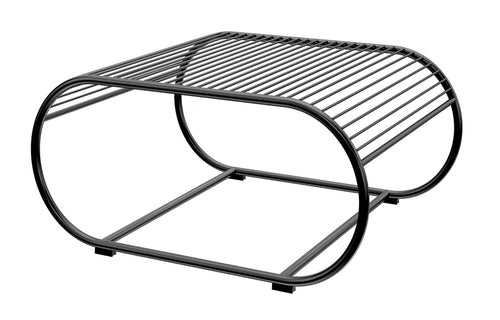 Loop Ottoman by Bend - Black Metal, No Fabric.