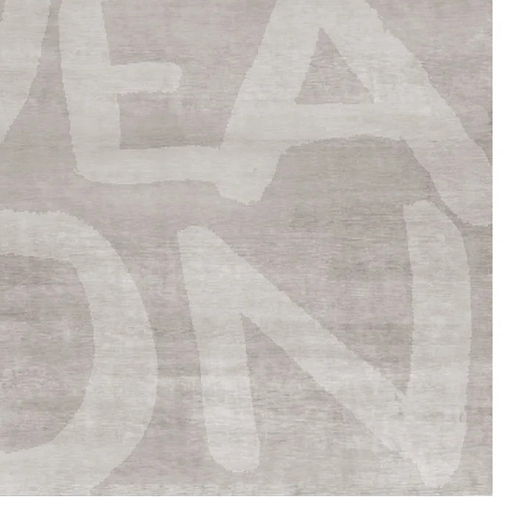 Love LE34 Rug by Second Studio, showing closeup view of love le34 rug by second studio in taupe.