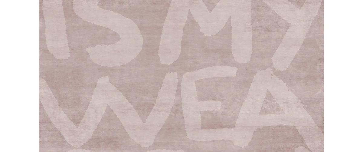 Love LE36 Rug by Second Studio, showing closeup view of love le36 rug by second studio in dusty pink.