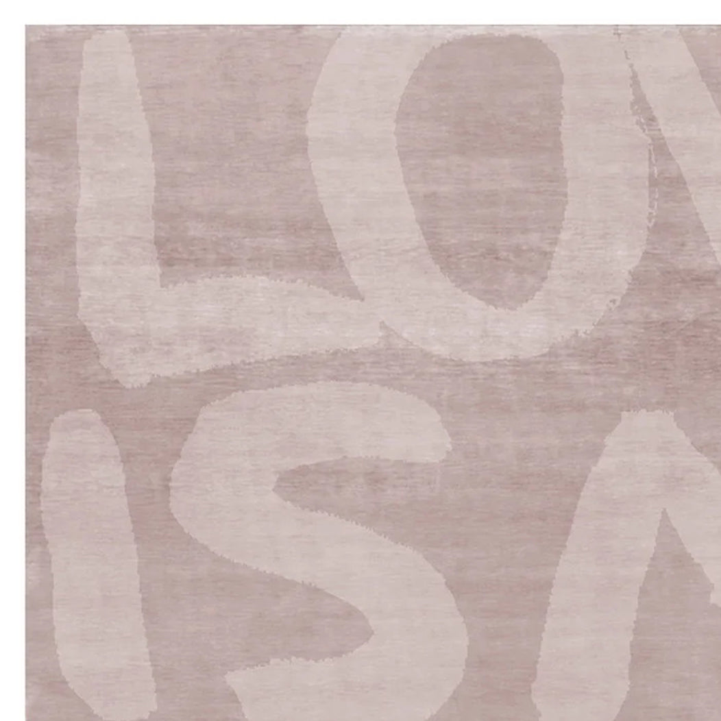 Love LE36 Rug by Second Studio, showing closeup view of love le36 rug by second studio in dusty pink.