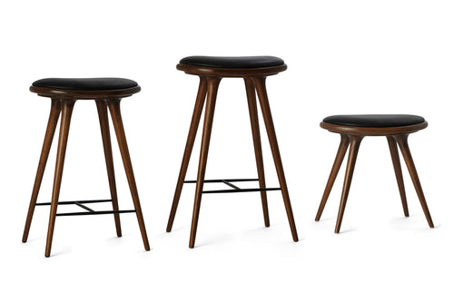 Low Stool by Mater, showing low, counter & bar stools in the group.