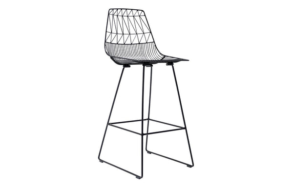 Lucy Bar Stool by Bend - Black Metal Frame, No Fabric.