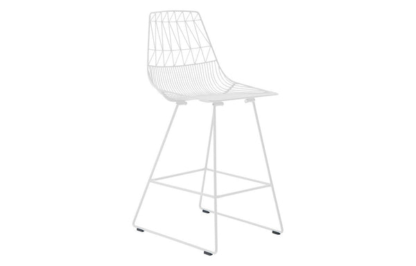 Lucy Counter Stool by Bend - White Metal Frame, No Fabric.