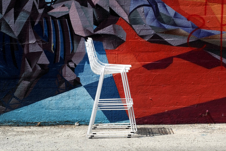 Lucy Stacking Stool by Bend, showing lucy stacking stool in live shot.