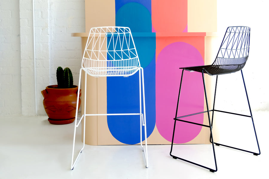 Lucy Stacking Stool by Bend, showing lucy stacking stool in live shot.