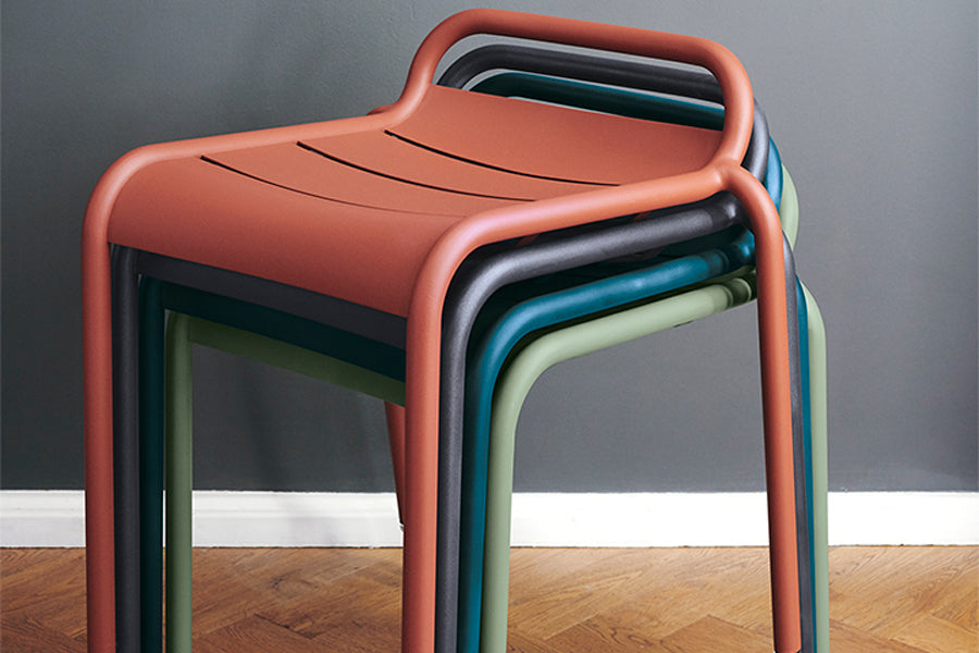 Luxembourg Stool by Fermob, showing luxembourg stool in live shot.