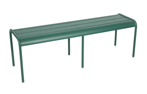 Luxembourg 3 Seater Bench w/o Back by Fermob - Cedar Green (matte textured)