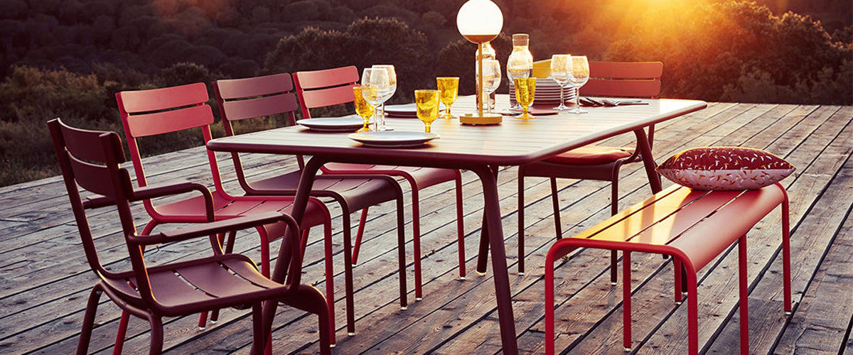 Luxembourg Arm Chair by Fermob, showing luxembourg arm chair in live shot.
