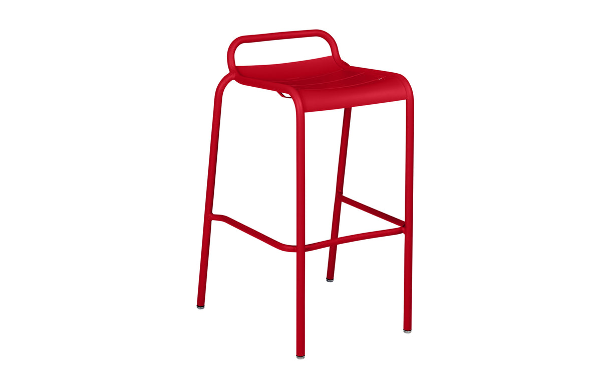 Luxembourg High Stool with Low Back by Fermob - Poppy Red