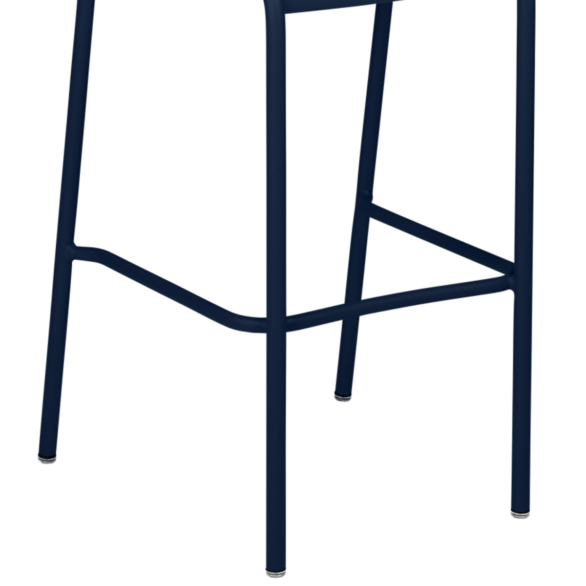 Luxembourg High Stool with Low Back by Fermob, showing closeup view of high stool with low back.