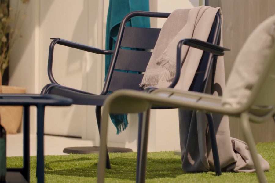 Luxembourg Lounge Armchair by Fermob, showing luxembourg lounge armchair in the live shot.