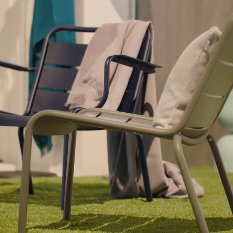 Luxembourg Lounge Chair by Fermob, showing closeup view of luxembourg lounge chair in the live shot.
