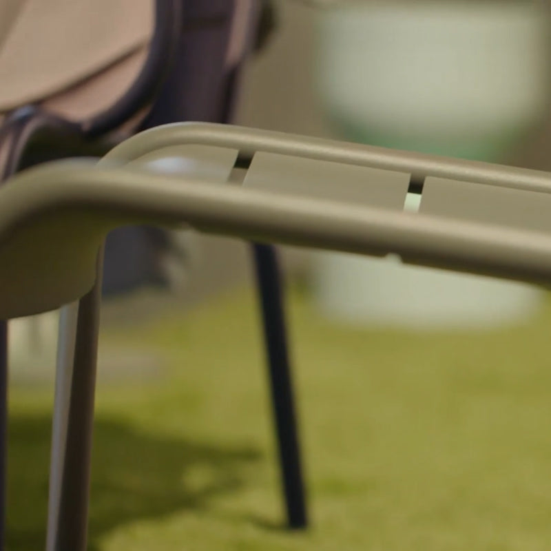 Luxembourg Lounge Chair by Fermob, showing closeup view of luxembourg lounge chair in the live shot.