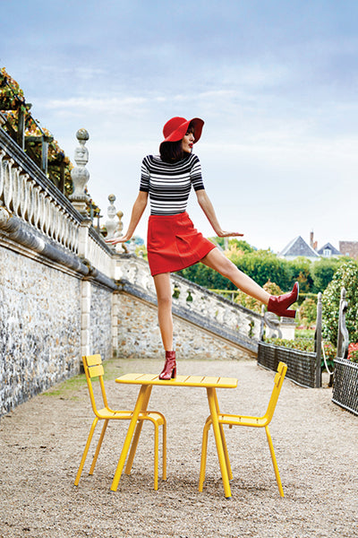 Luxembourg Stacking Side Chair by Fermob, showing live shoot of the side chair.