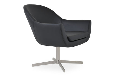 Madison 4 Star Arm Chair by SohoConcept - Black Leatherette.