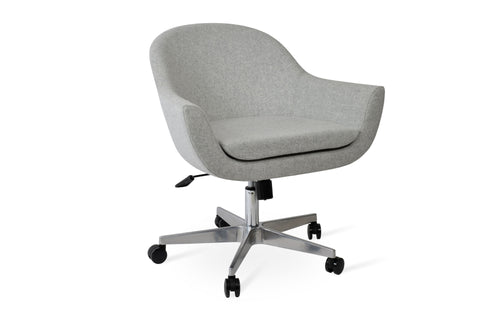 Madison Arm Office Chair by SohoConcept - Chrome Plated Steel, Camira Blazer Silver Wool