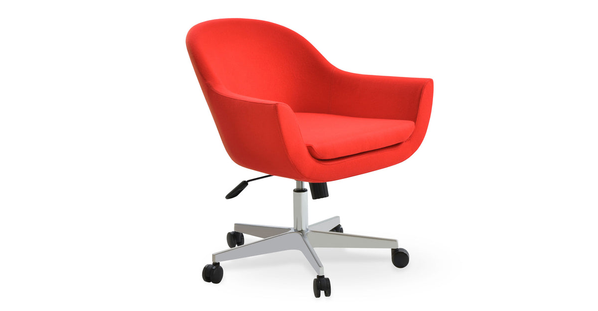 Madison Arm Office Chair by SohoConcept, showing angle view of arm office chair.