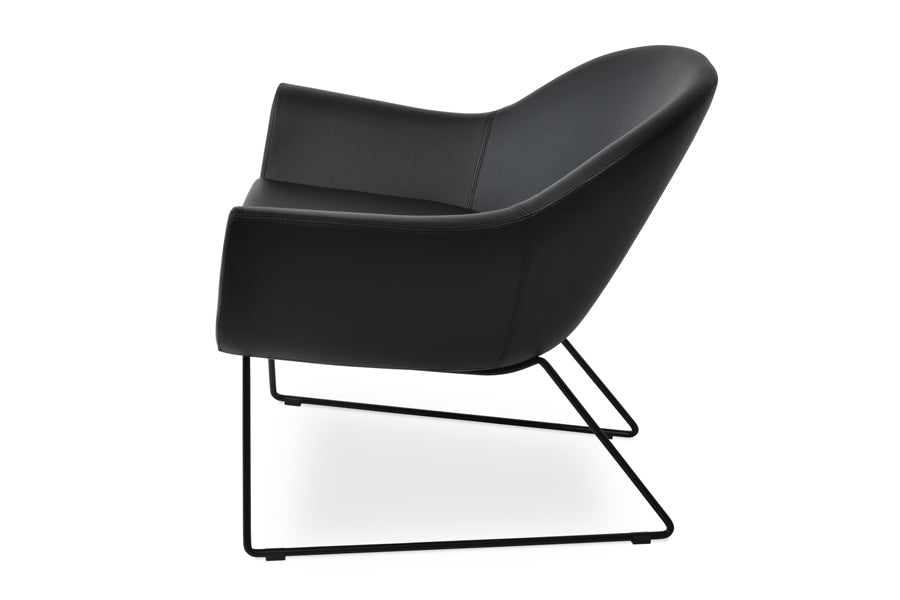 Madison Sled Wire Arm Chair by SohoConcept, showing side view of sled wire arm chair.