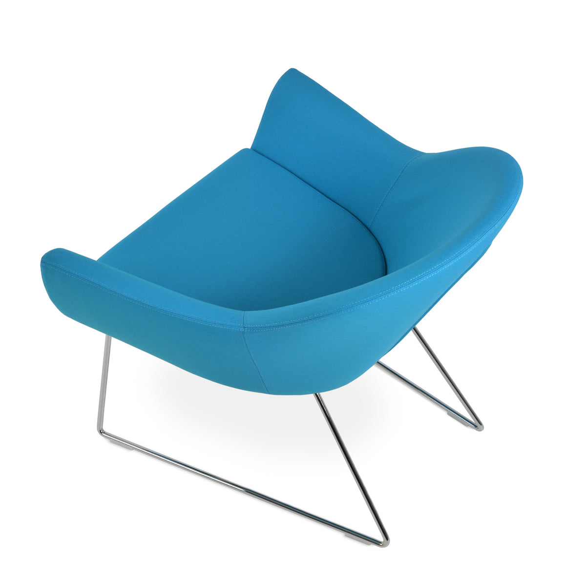 Madison Sled Wire Arm Chair by SohoConcept, showing back angle view of sled wire arm chair.