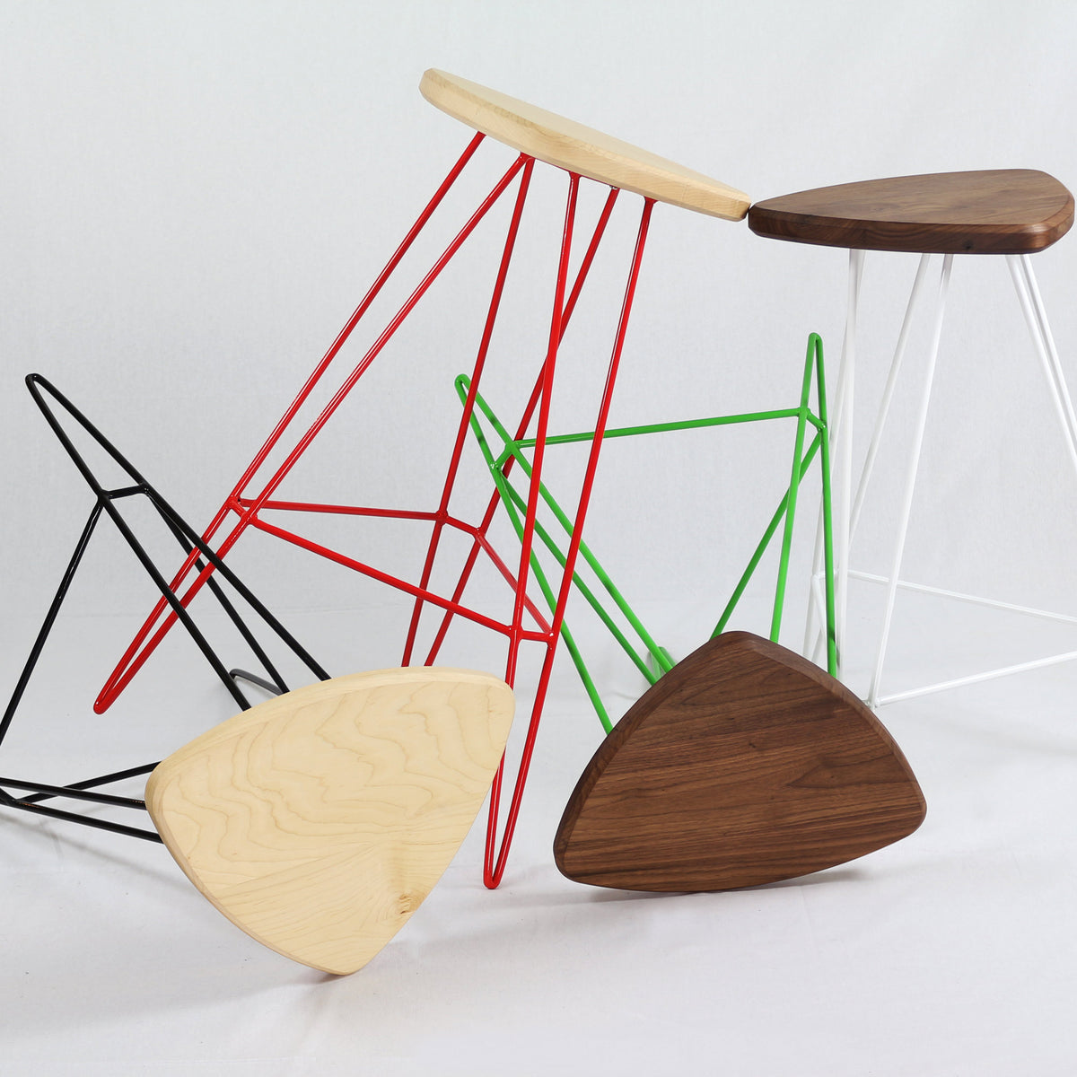 Madison Stool by Tronk Design, showing madison stools in live shot.