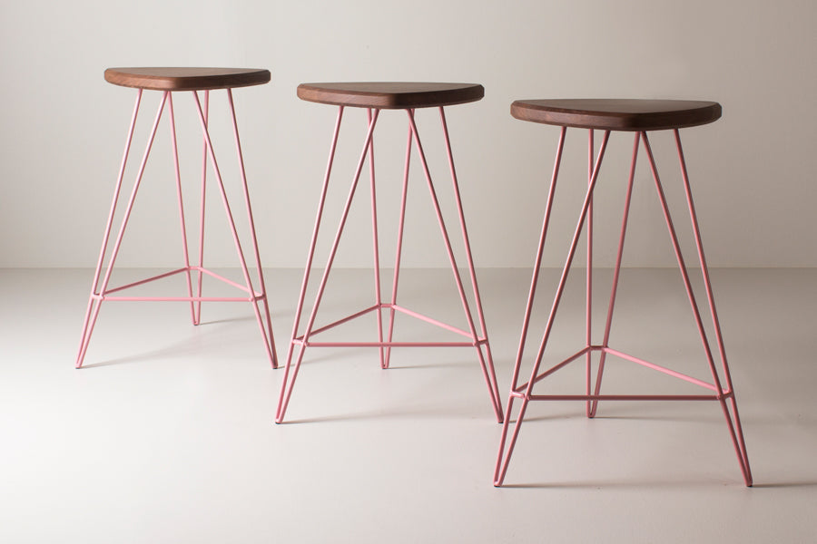 Madison Stool by Tronk Design, showing madison stools in live shot.