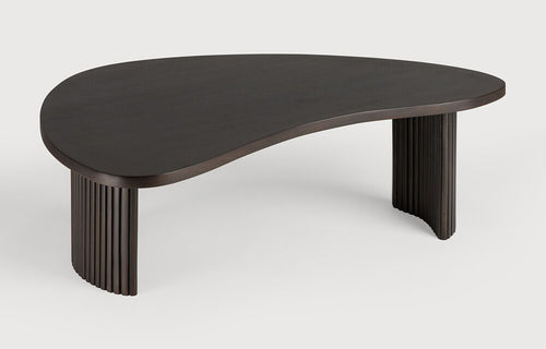 Mahogany Boomerang Varnished Dark Brown Coffee Table by Ethnicraft.