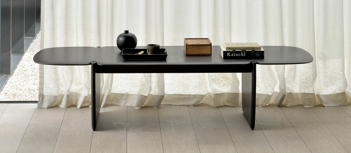 PI Coffee Table by Ethnicraft, showing pi coffee table in live shot.