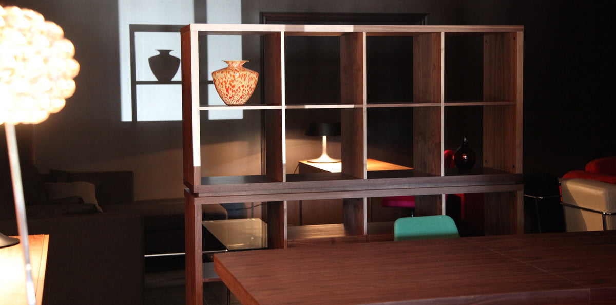 Malta Bookcase by SohoConcept, showing malta bookcases in live shot.