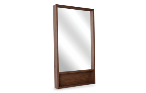 Malta Mirror by SohoConcept - Large (with Shelf), MDF-Walnut Veneer.