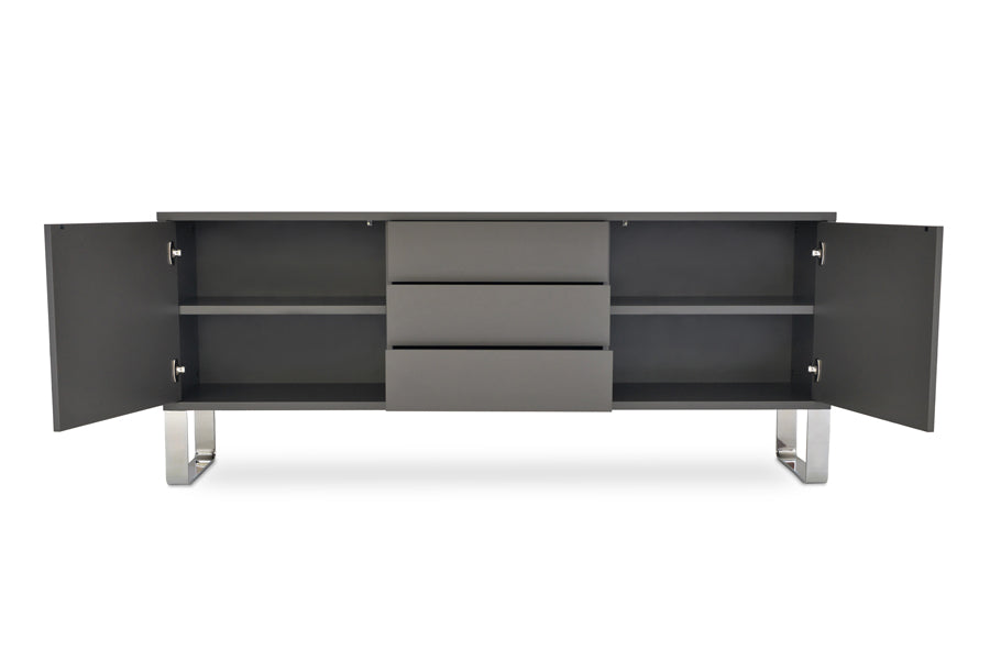 Malta Sideboard by SohoConcept, showing front view of sideboard in open position.