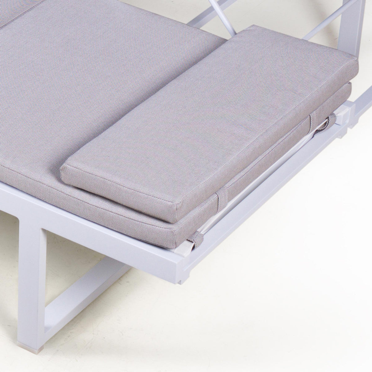 Allux Double Lounger by Mamagreen, showing closeup view of double lounger set with cushions.