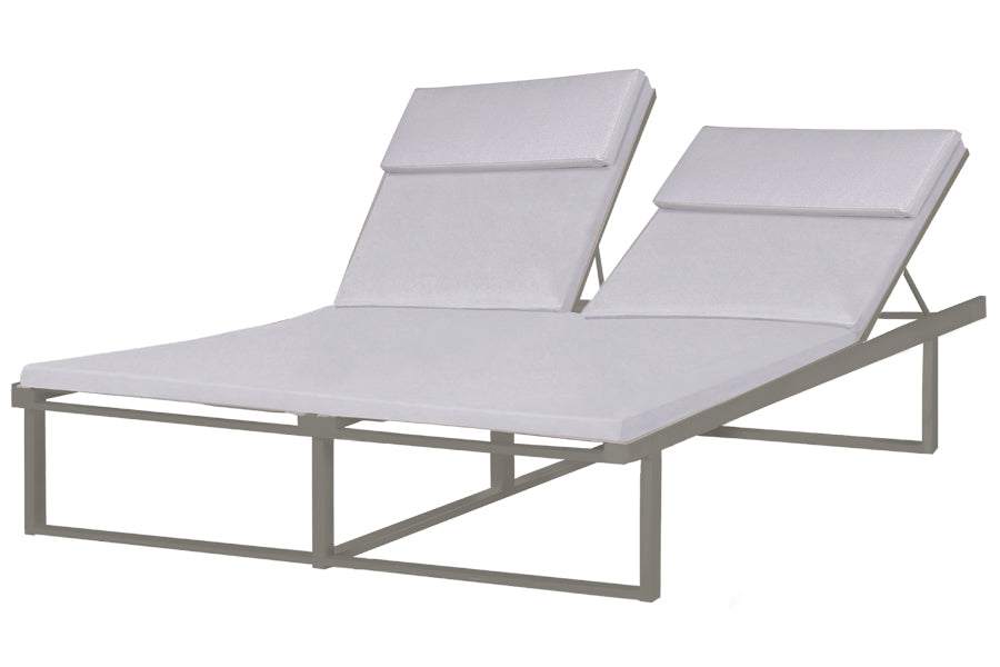 Allux Double Lounger by Mamagreen, showing angle view of double lounger with cushions.